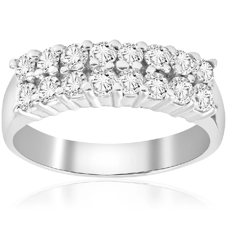 Women’s split-shank engagement rings-14k White Gold 1 5/8ct Diamond Wedding Ring Womens Anniversary Band