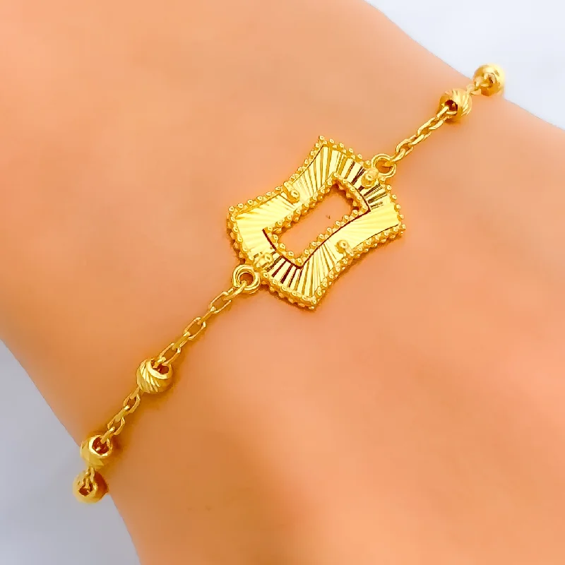 Women’s engraved charm bracelets-Sparkling Ethereal 21k Gold Bracelet