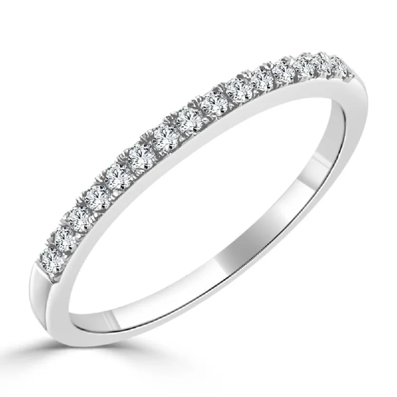 Women’s diamond engagement rings-Auriya 10k Gold 1/5ctw Ultra-thin Stackable Diamond Wedding Band