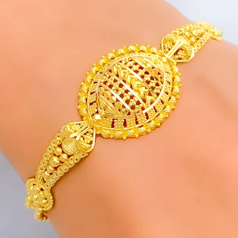 Women’s ethnic bangles-Radiant Ritzy 22k Gold Bracelet