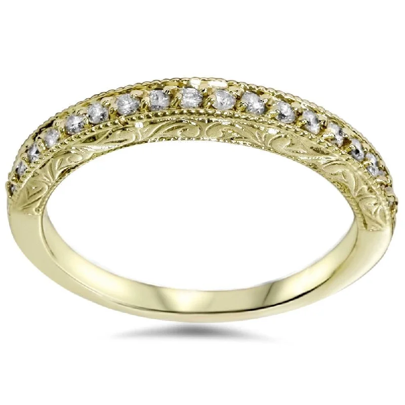 Women’s classic solitaire engagement rings-1/2ct Yellow Gold Diamond Vintage Wedding Ring