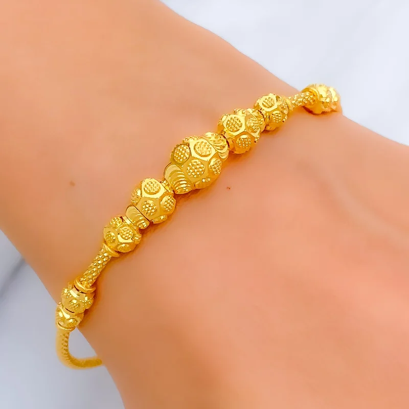 Women’s stacked bangles-Timeless Dotted 22k Gold Bangle Bracelet