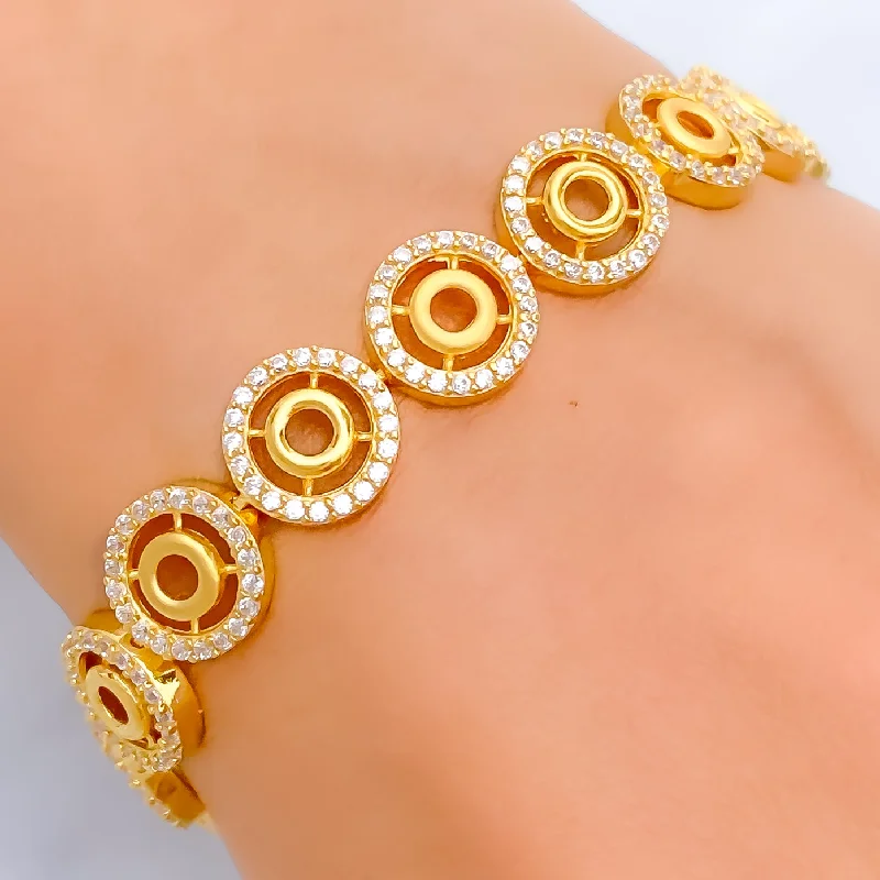 Women’s minimalist bracelets-Vibrant Ethereal 22k Gold CZ Bracelet