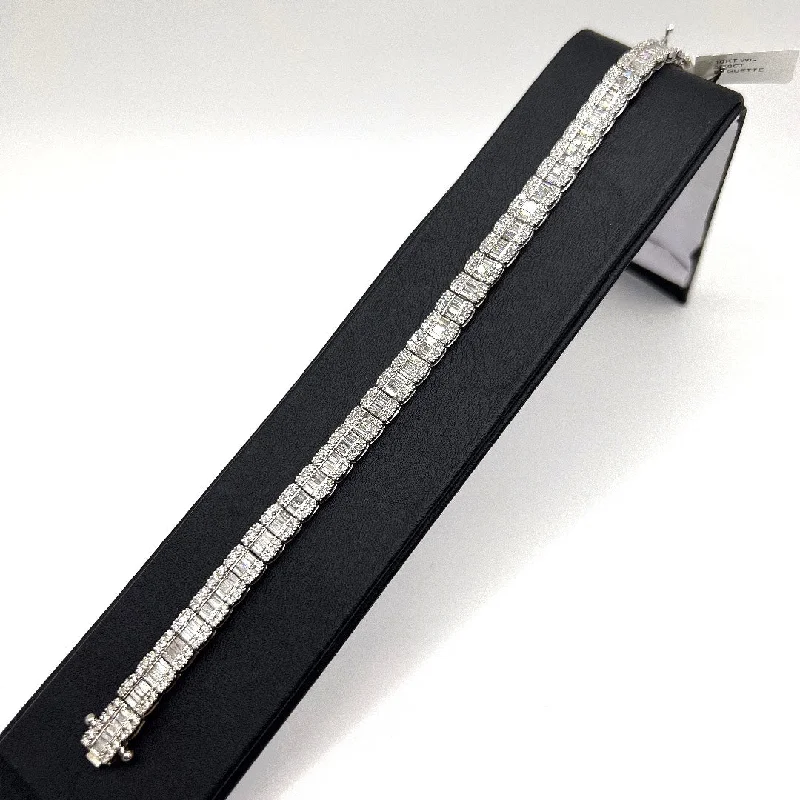 Women’s diamond bracelets-10KT BAGUETTE DIAMOND BRACELET