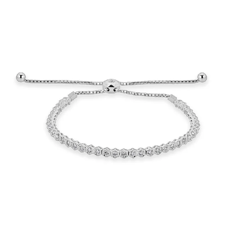 Women’s pearl bangle bracelets-Six-Prong Adjustable Bracelet