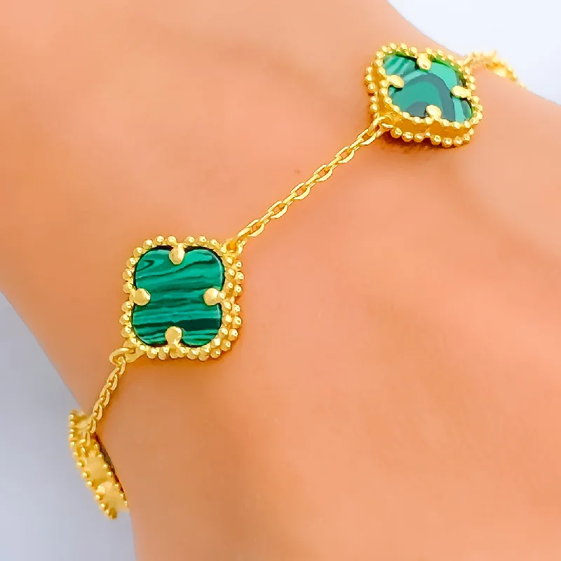 Women’s bangles-Adorned Grandiose 21k Gold Bracelet