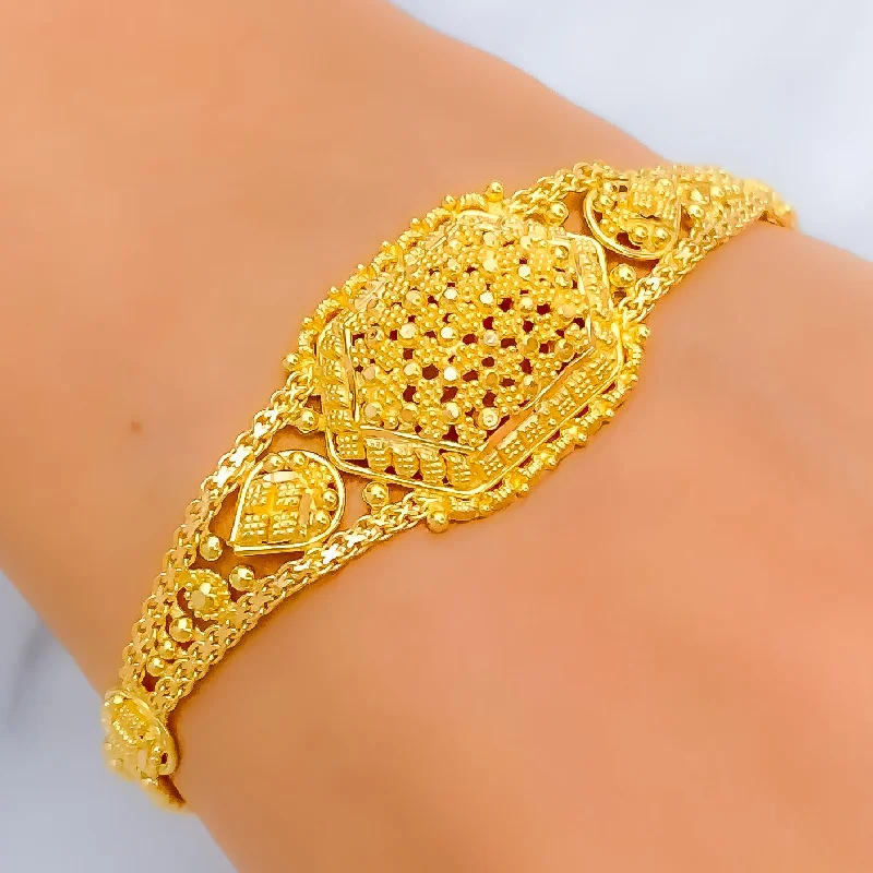 Women’s custom bracelets-Jazzy Gorgeous 22k Gold Bracelet