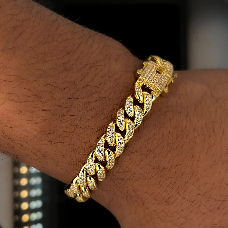 Women’s silver cuff bracelets-Iced Out Cuban Link Bracelet