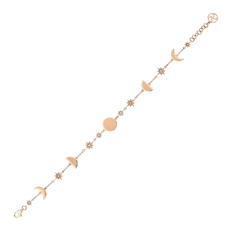 Women’s stretch bracelets-CRESCENT GOLD DIAMOND BRACELET