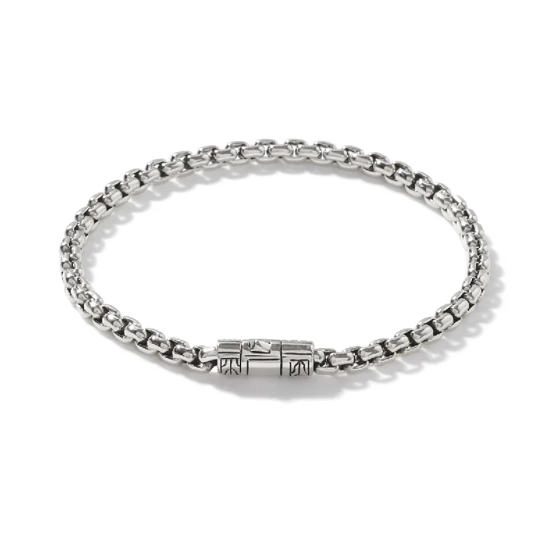 Women’s crystal bracelets-John Hardy Classic Chain Collection Box Chain Bracelet in Sterling Silver