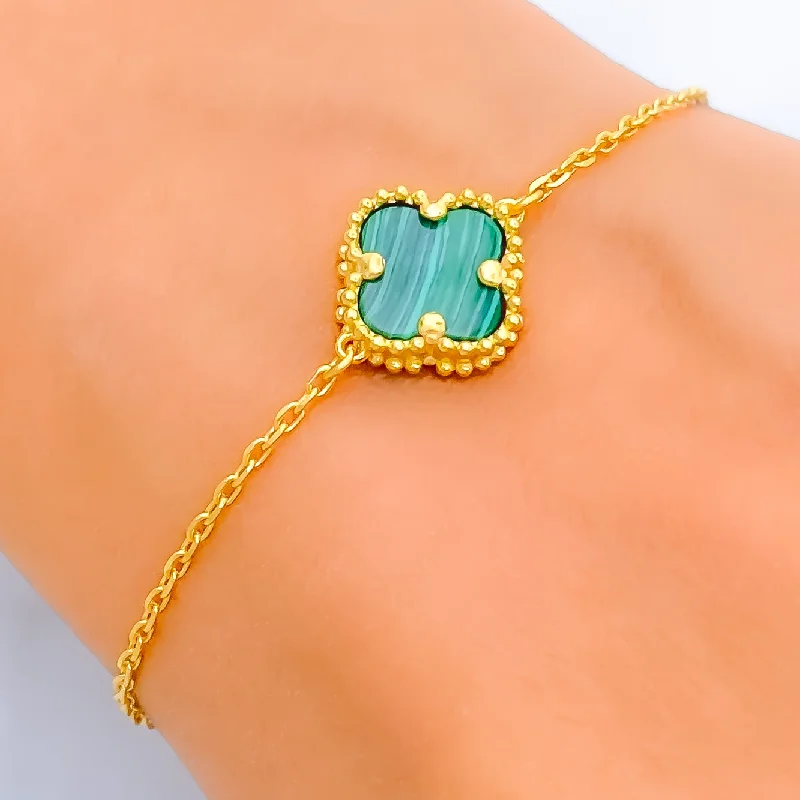 Women’s engraved bracelets-Evergreen Beautiful 21k Gold Bracelet