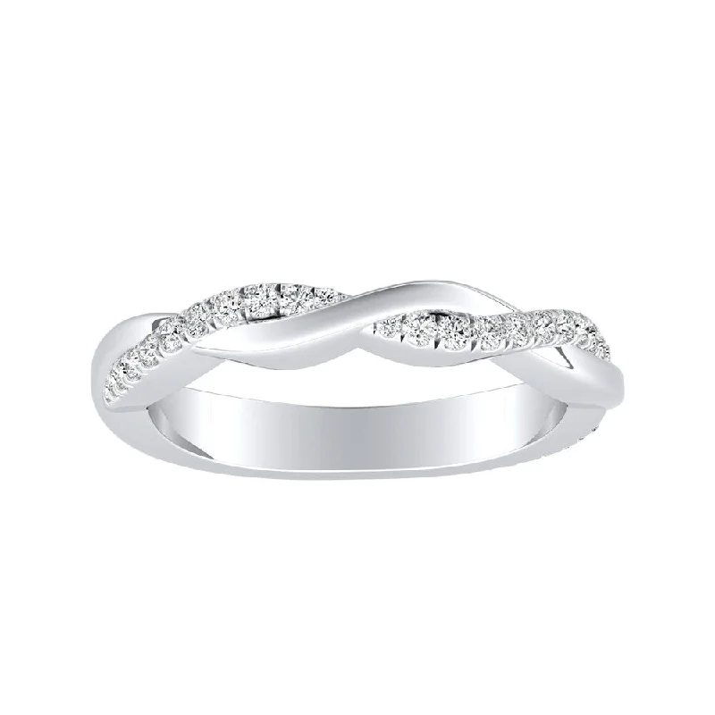 Women’s affordable engagement rings-Auriya 1/5ctw Braided Diamond Wedding Band 14k Gold