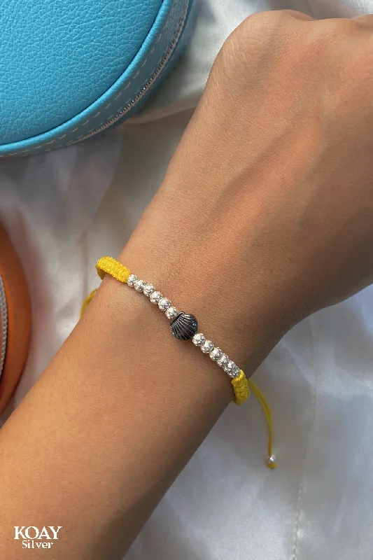 Women’s gemstone bracelets-Hematite Stone Shell Bracelet (Yellow)