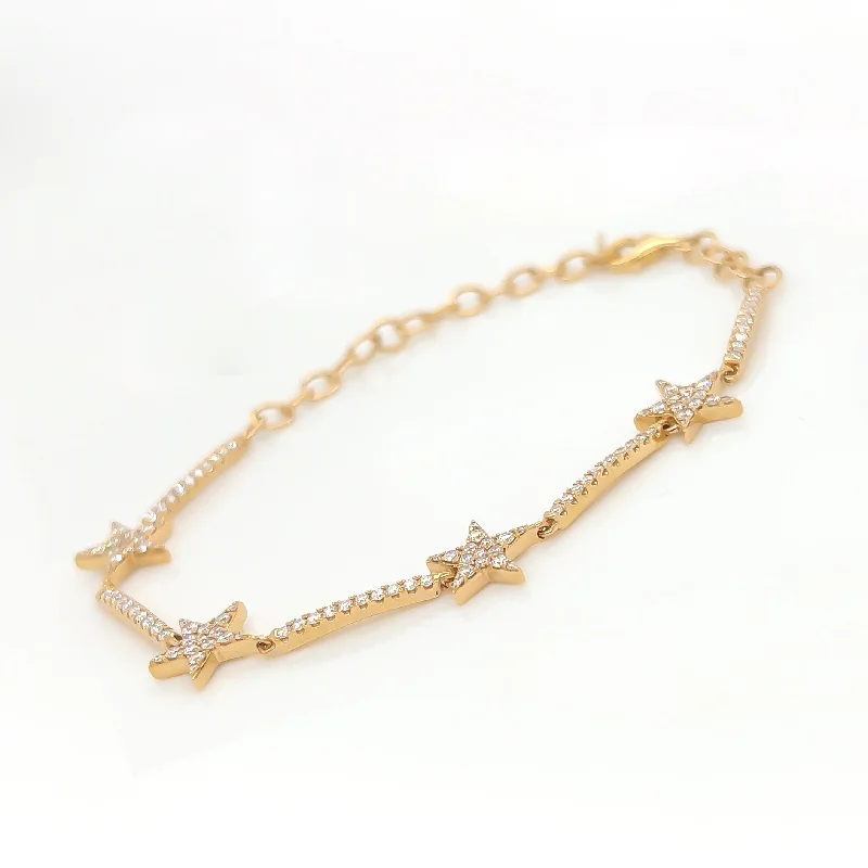 Women’s crystal bracelets-1.02 Carat Star Diamond Bracelet in 14K Yellow Gold