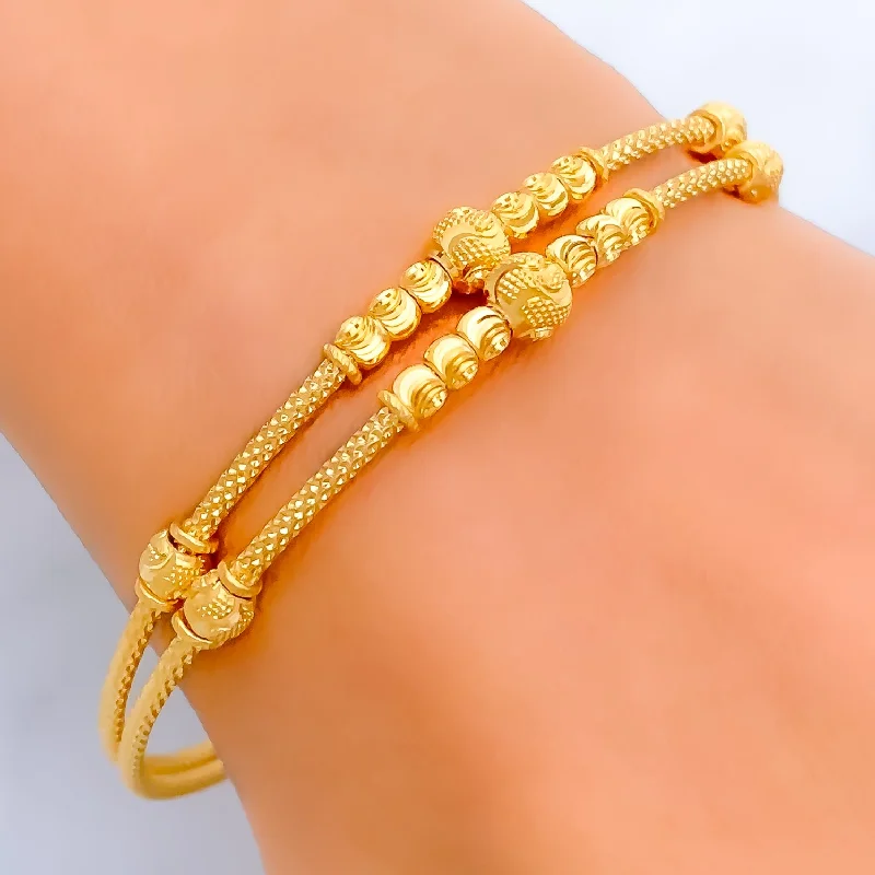 Women’s anniversary bracelets-Sleek Sophisticated 22k Gold Bangle Bracelet