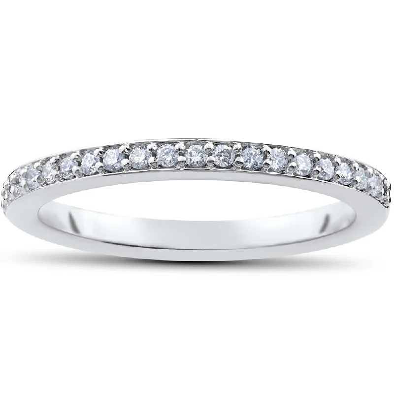 Women’s engagement rings with side diamonds-Pompeii3 14k White Gold 1/4 Ct TDW Diamond Wedding Ring Lab Grown (G-H/VS1-VS2)