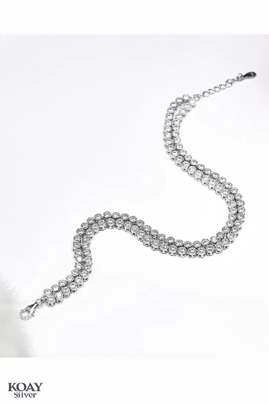 Women’s minimalist bracelets-Zircons Double Layers Bracelet