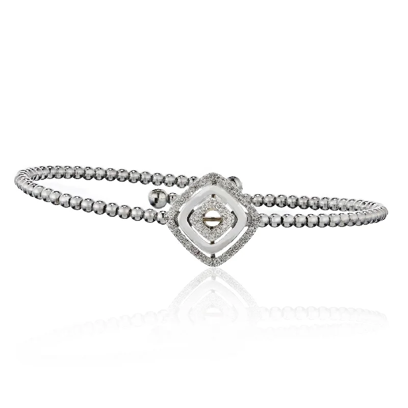 Women’s heart-shaped bracelets-Shaped Center Bangle Bracelet