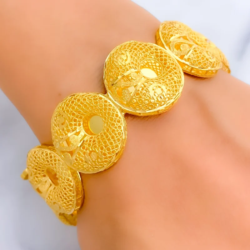 Women’s thick bangle bracelets-Luxurious Alluring Bold 21k Gold Bangle Bracelet