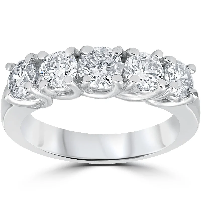 Women’s diamond band engagement rings-1 1/2ct Diamond Wedding Anniversary Band White Gold Ring